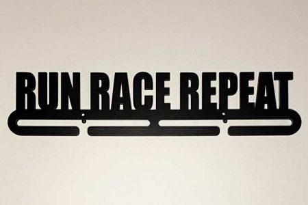 Run race repeat wooden medal hanger