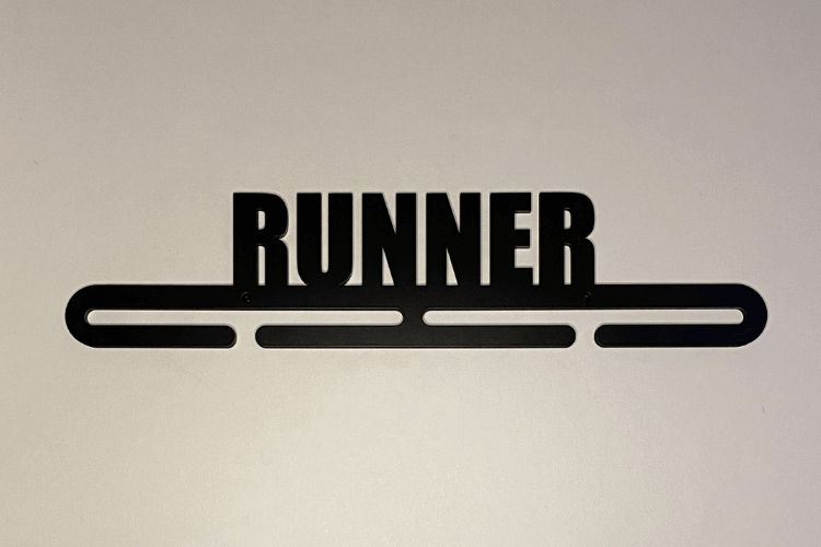 Wooden runner medal hanger